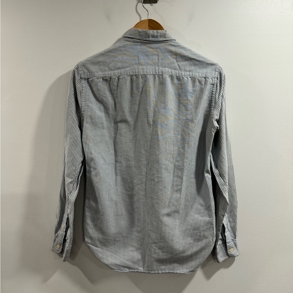 MAISON LABICHE Paris Women’s Blue Striped Button Down Shirt Size Small - Picture 3 of 10